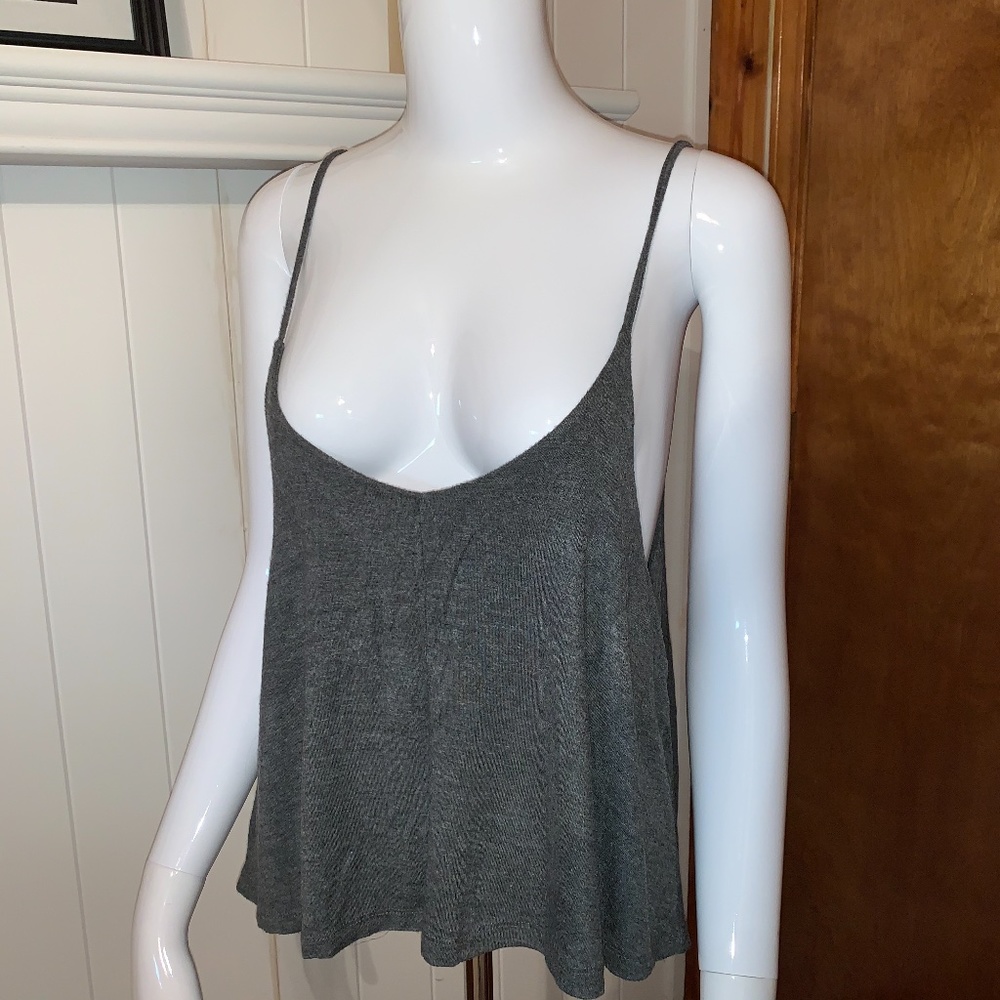 Brandy Melville Heather Grey Cropped Swing Top